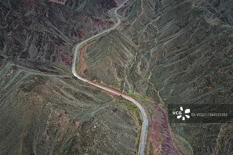 路，公路，公路，航拍，雅丹，峡谷，色彩，荒凉，山谷，苔藓图片素材