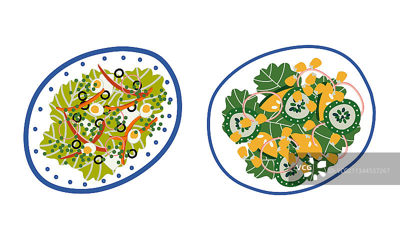 混合蔬菜鸡蛋玉米沙拉图片素材