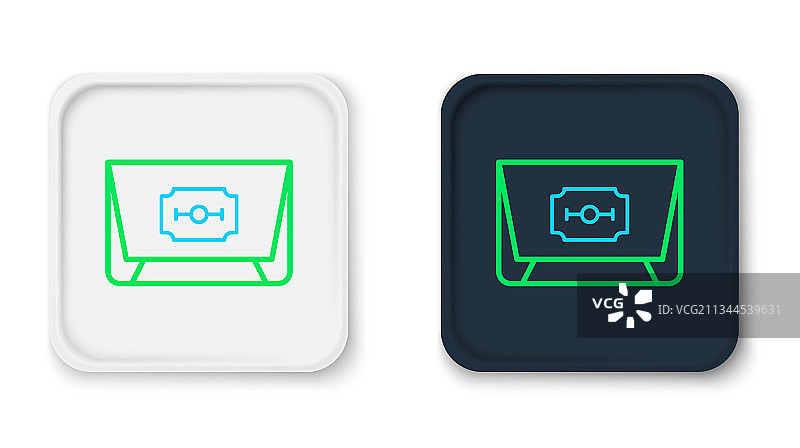 白色背景剃须刀线条图标图片素材