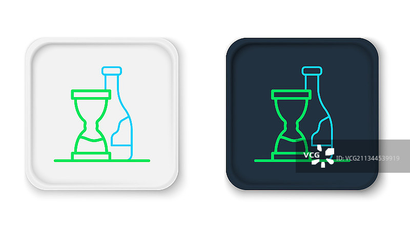 白葡萄酒瓶线条图标图片素材