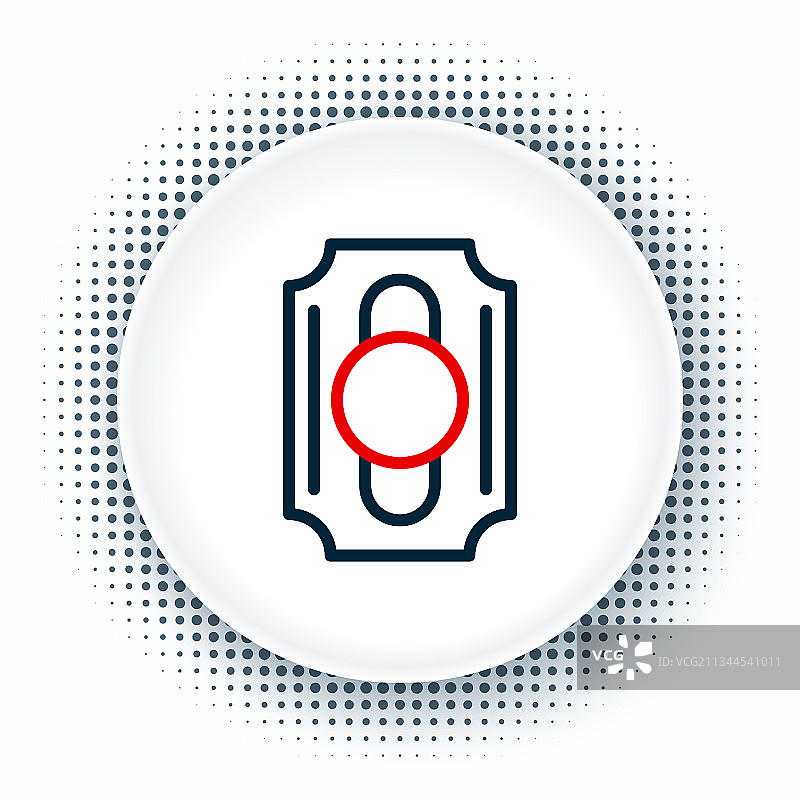 白色背景上的马戏团门票线性图标图片素材