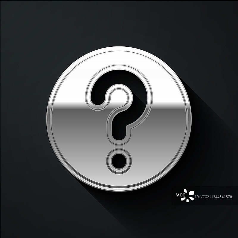 黑色背景上的银色未知搜索图标图片素材