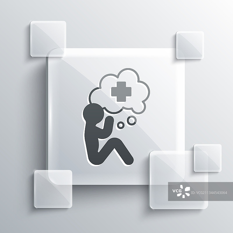 灰色背景上的灰色援助之手图标图片素材