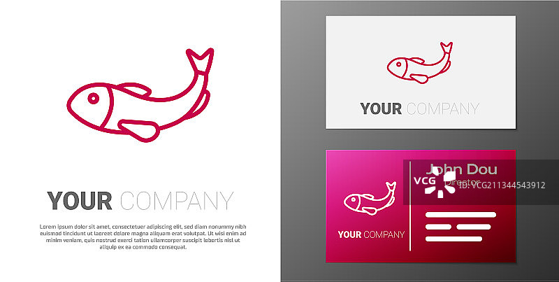 白色背景上的线条鱼干图标图片素材