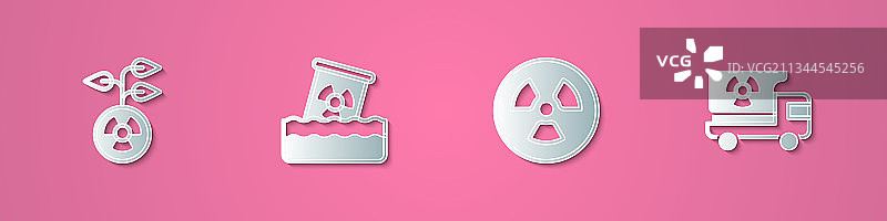 剪纸桶装放射性废料图片素材