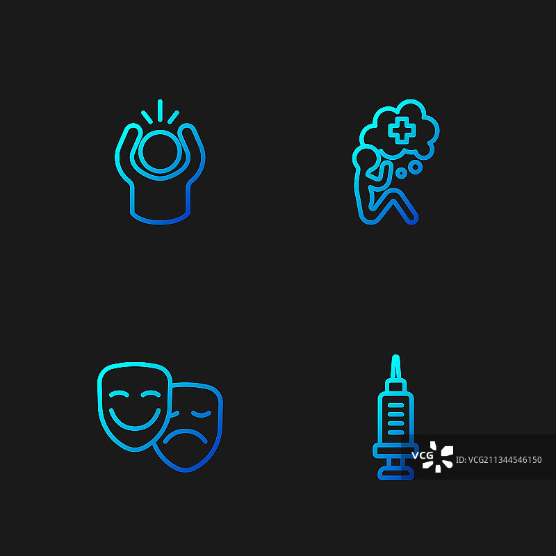 药物成瘾喜剧悲剧线条图片素材