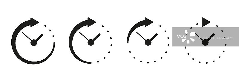 带箭头圆圈定时器图标图片素材