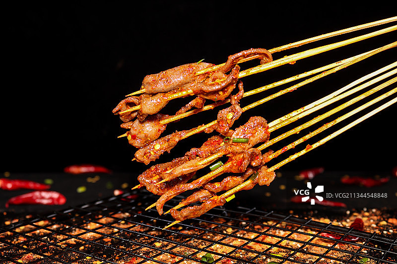 鸡胗烤串图片素材