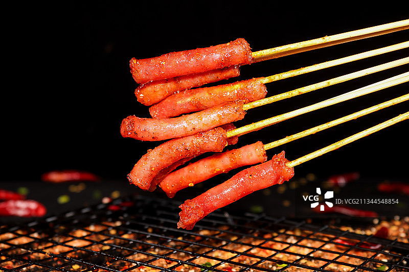 签签烤甜肠图片素材