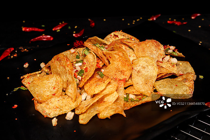 油炸土豆片图片素材