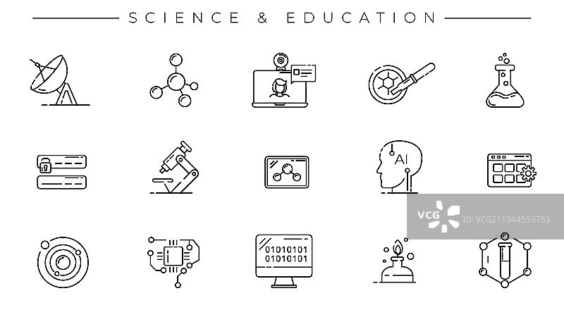 科学与教育概念线性风格图片素材