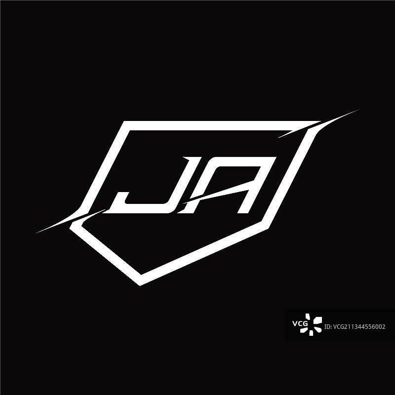 JA字母Logo盾牌切片标志图片素材