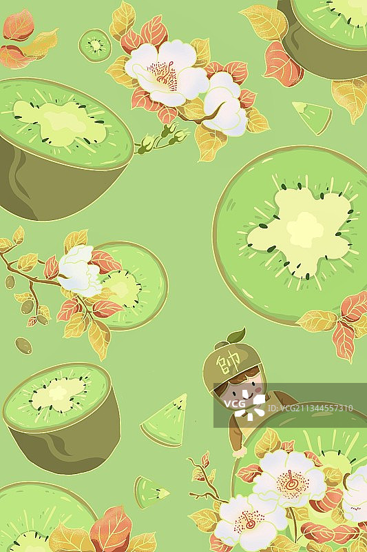 猕猴桃包装插画图片素材
