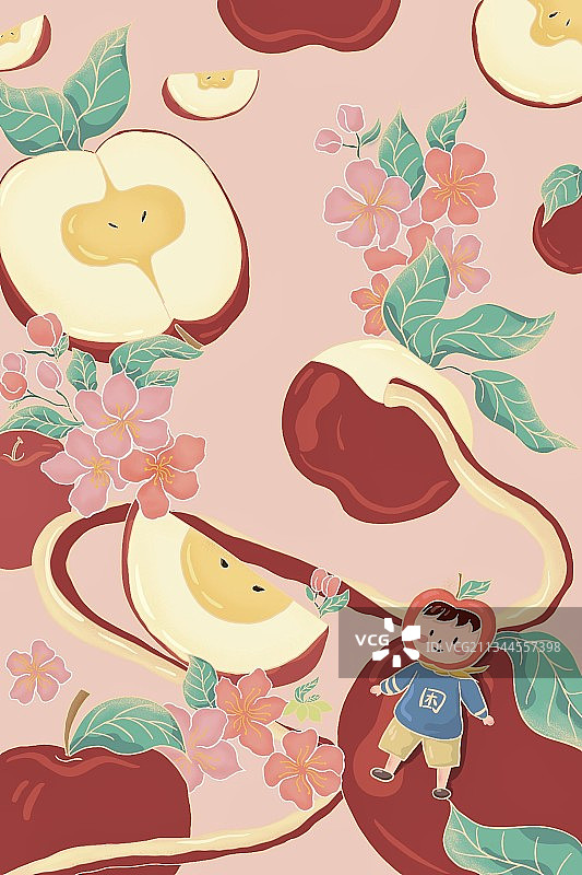 苹果包装插画图片素材