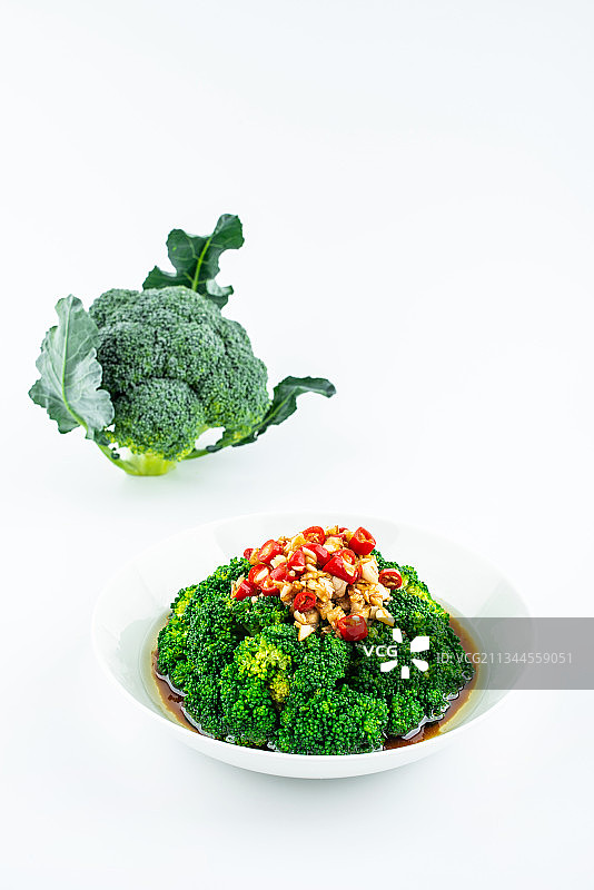 中餐家常菜凉拌西蓝花图片素材