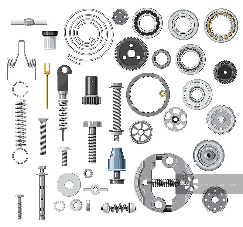 螺栓螺母垫圈弹簧齿轮图标图片素材