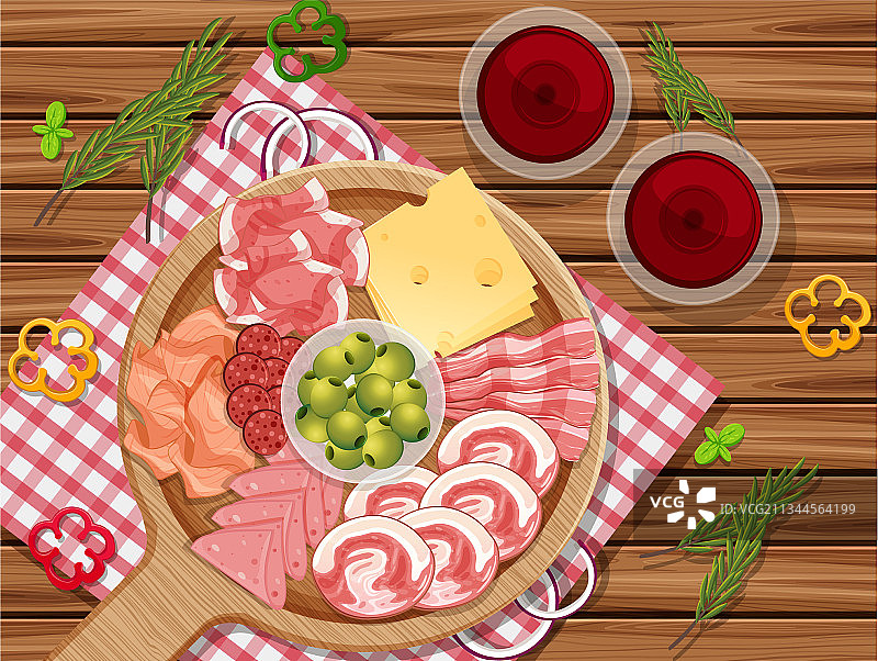 冷盘肉类和熏肉拼盘图片素材