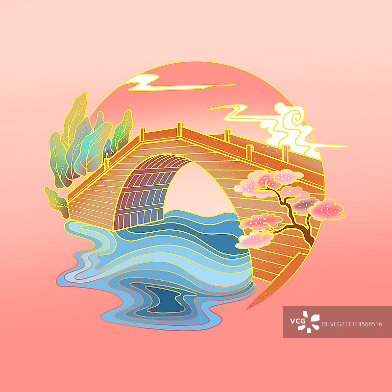 无锡文创插画风景国潮海报图片素材