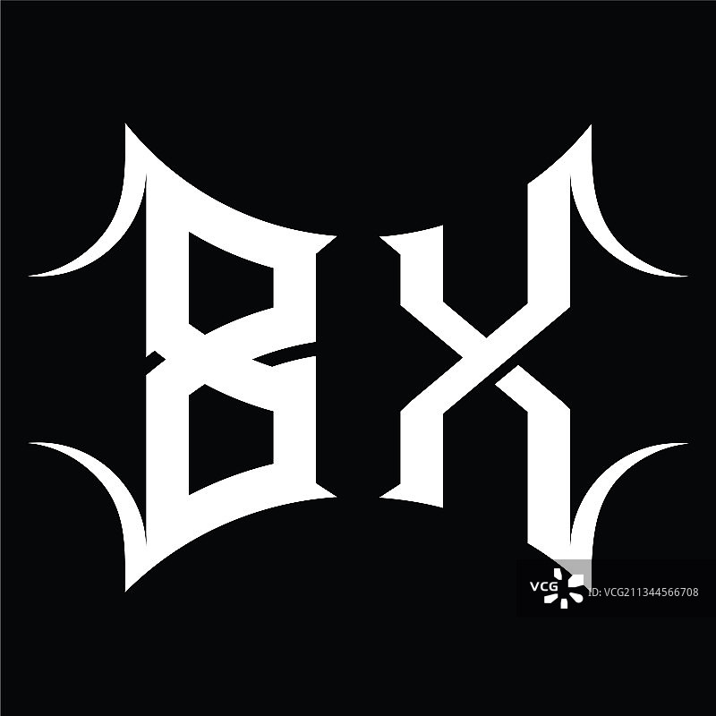 BX字母组合抽象图形标志设计图片素材