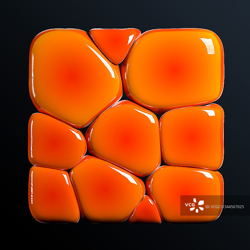 3D渲染抽象几何软体甜品食物插画图片素材