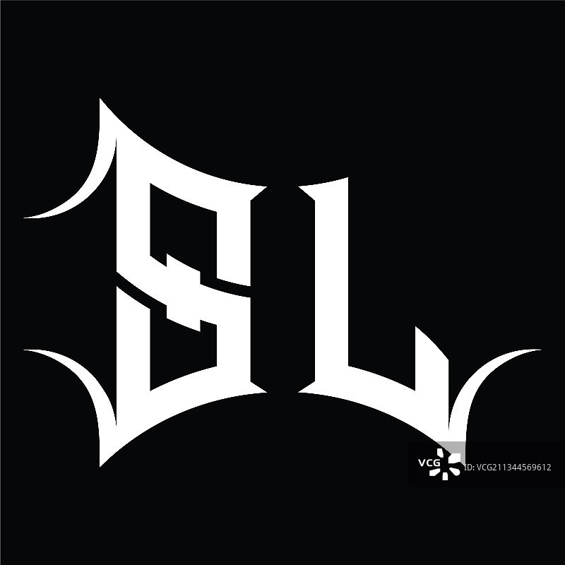 SL标志单字母组合抽象图形设计图片素材