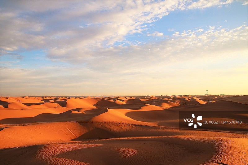 宁夏中卫 日出的沙漠图片素材