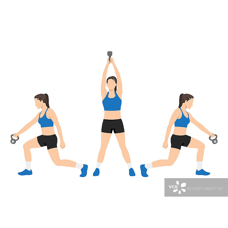 女子进行弓步横扫运动图片素材