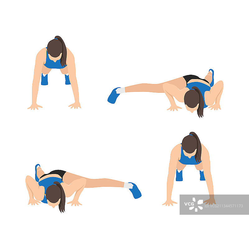 女人做俯卧撑擦拭运动图片素材
