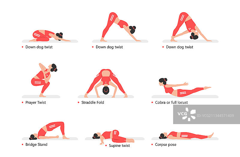 瑜伽姿势合集图片素材