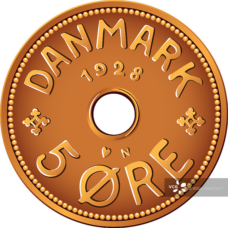 丹麦5奥尔硬币正面图片素材