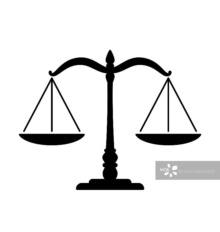 简约经典正义天平剪影图片素材
