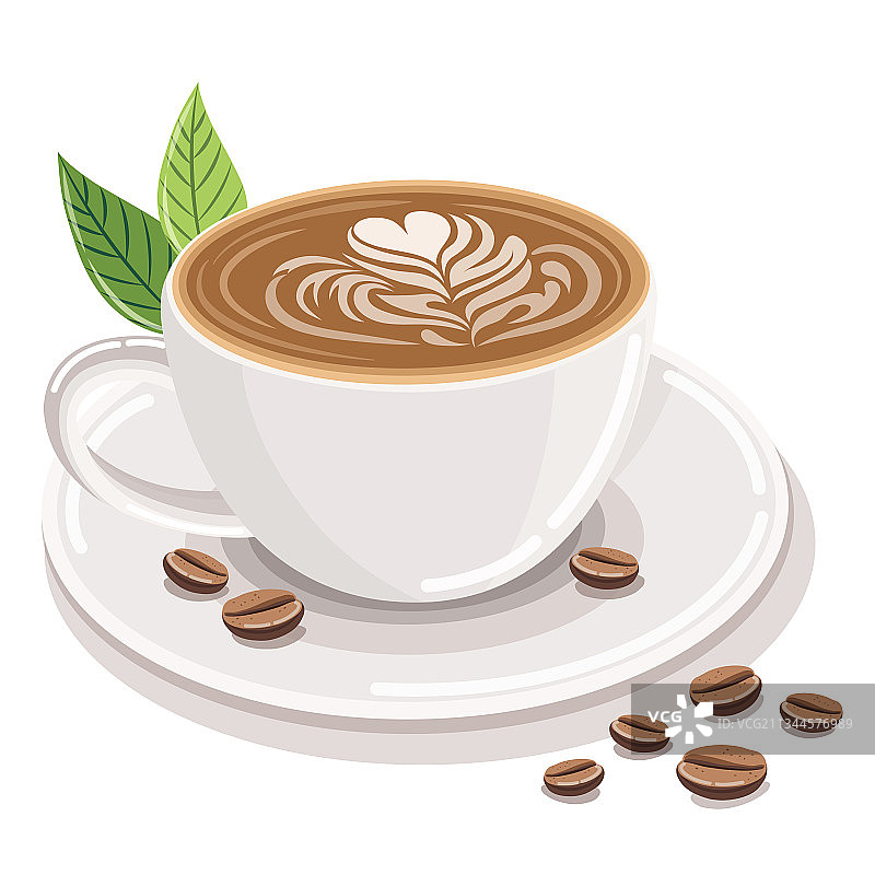 白色咖啡杯正面热咖啡菜单图片素材