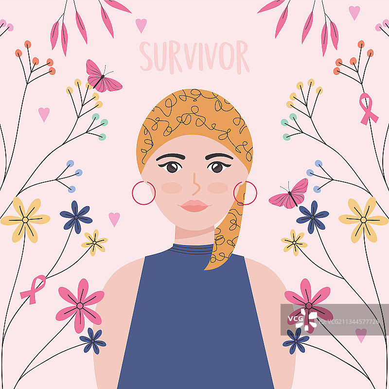 癌症幸存的女人图片素材