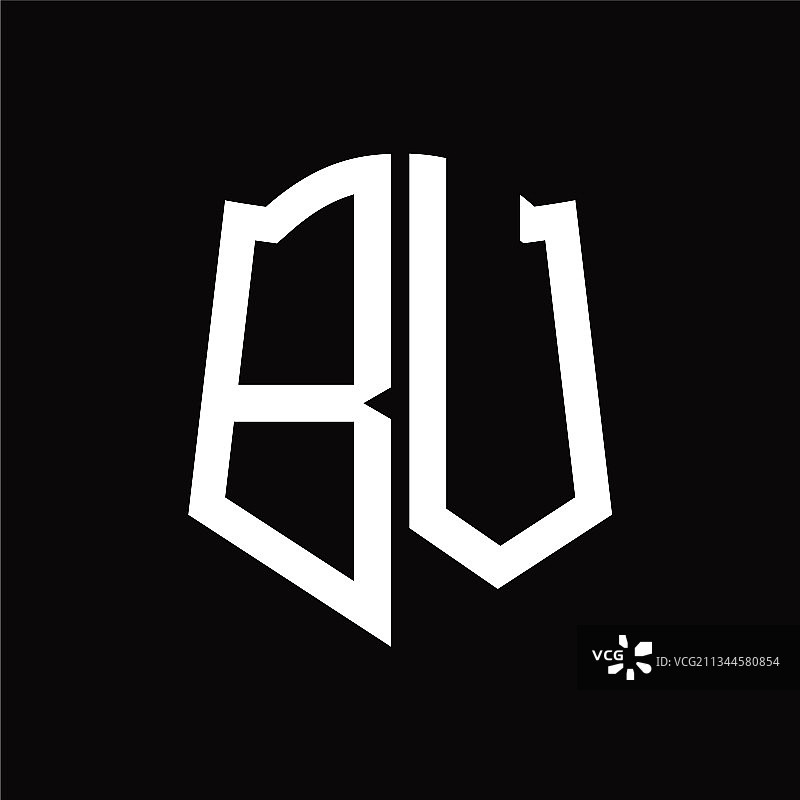 Logo盾形缎带字母组合设计图片素材