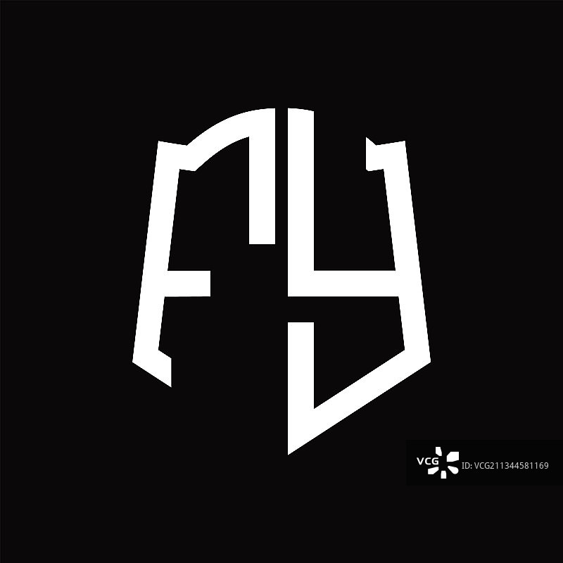 Logo盾形缎带字母组合设计图片素材