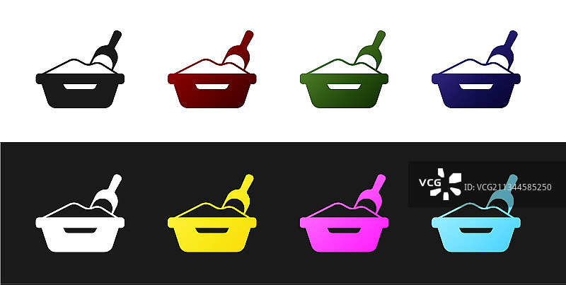 猫砂盆和铲子图标图片素材