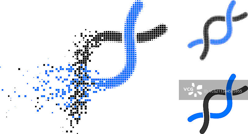 像素渐隐DNA螺旋结构图片素材