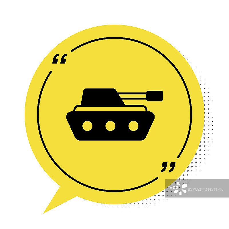 白色背景上的黑色军用坦克图标图片素材