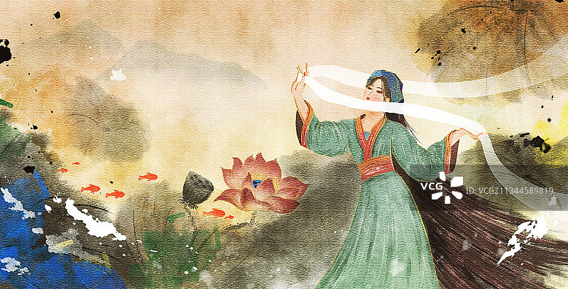 西施浣纱图片素材