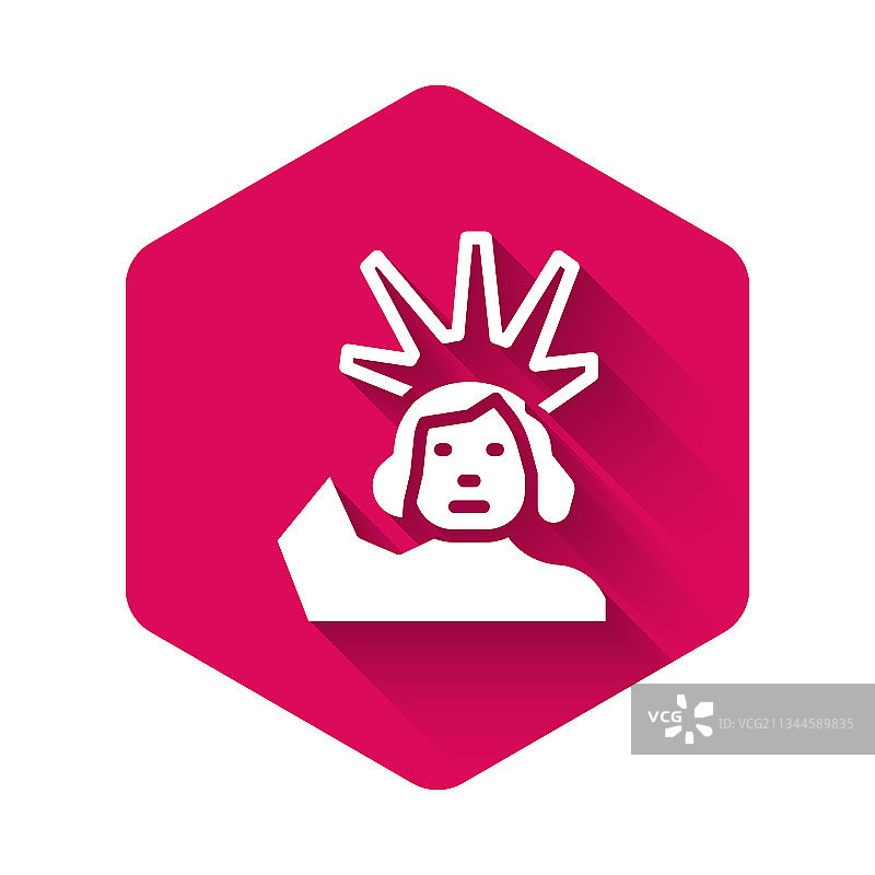 白色自由女神像图标隔离图片素材