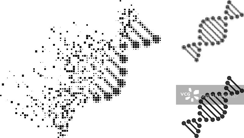 带半色调分解点状DNA分子符号图片素材