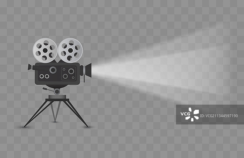 带灯光的电影放映机图片素材
