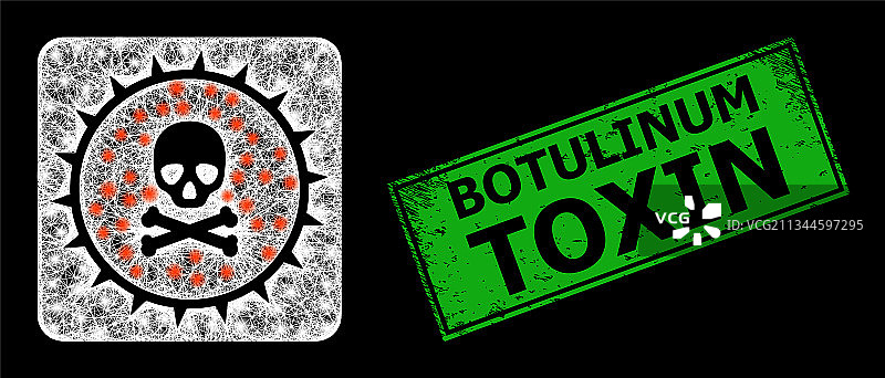 肉毒杆菌毒素复古徽章和阴影潘多拉图片素材
