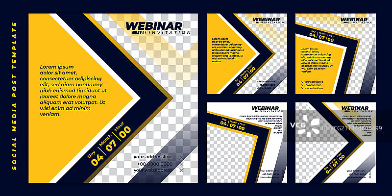 黄色暗色社交媒体帖子模板图片素材