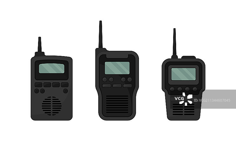 黑色便携式无线电对讲设备图片素材