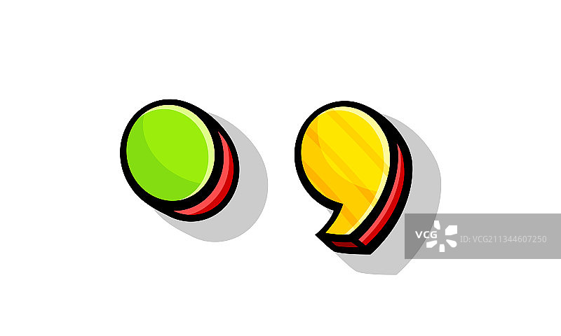 用作标点符号的鲜艳点和逗号图片素材