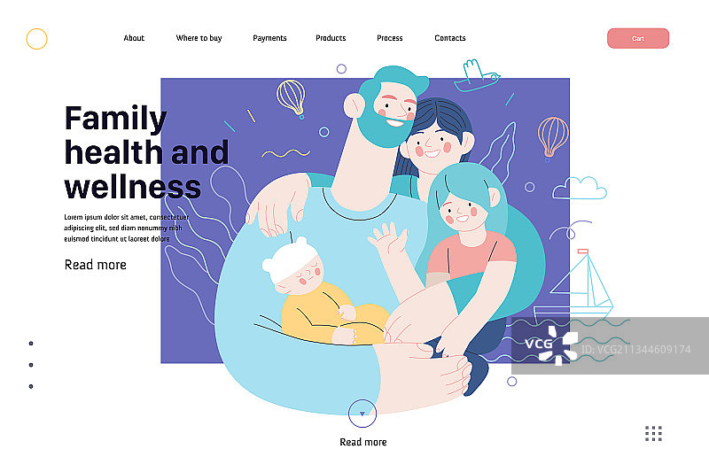 家庭健康与医疗保险网页图片素材