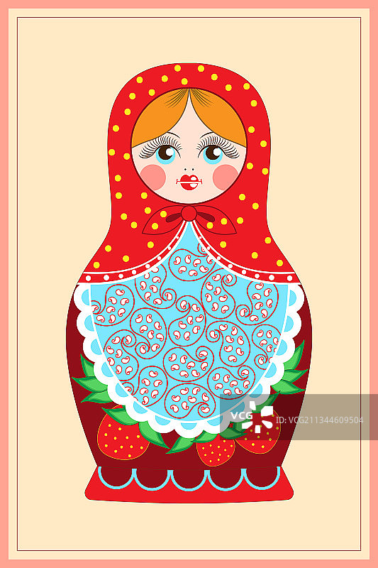 套娃明信片图片素材