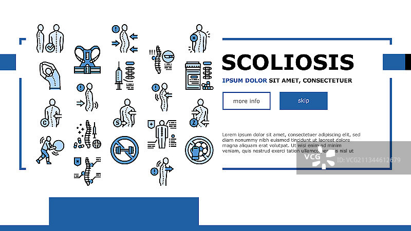脊柱侧弯疾病着陆页标题图片素材