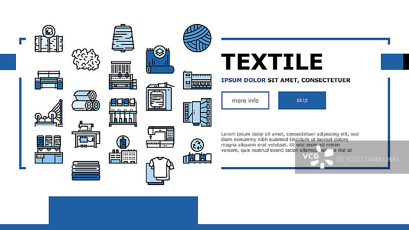 纺织品生产引导页banner图片素材